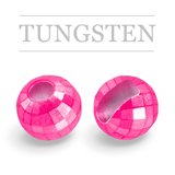 Slotted Tungsten Beads Reflex Metallic Pink
