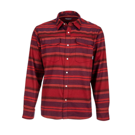Simms Gallatin Flannel Shirt Auburn Red Stripe