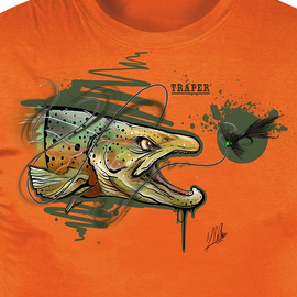 Traper T-Shirt Art Trout Orange